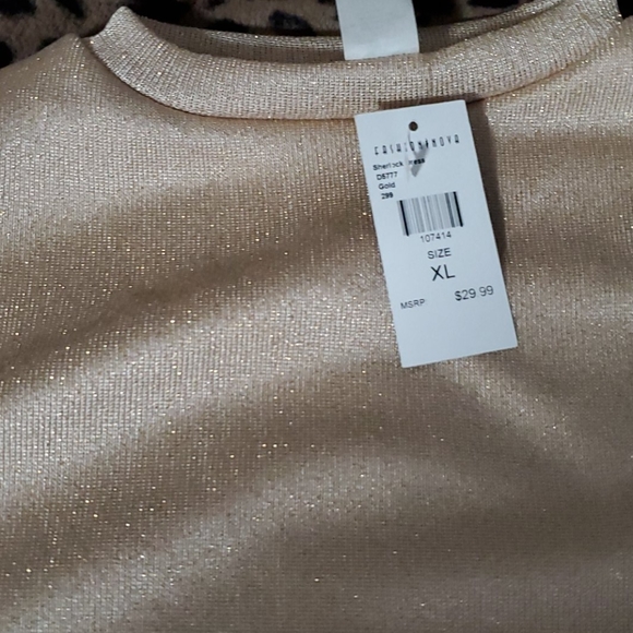 Fashion Nova Gold Dress - Picture 2 of 3